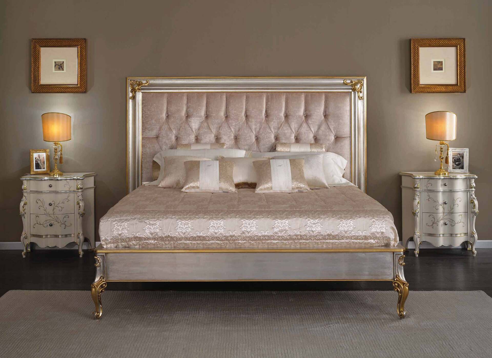 Купить Кровать (2056-GLL) Scappini прямоугольная спинка в магазине итальянской мебели Irice home