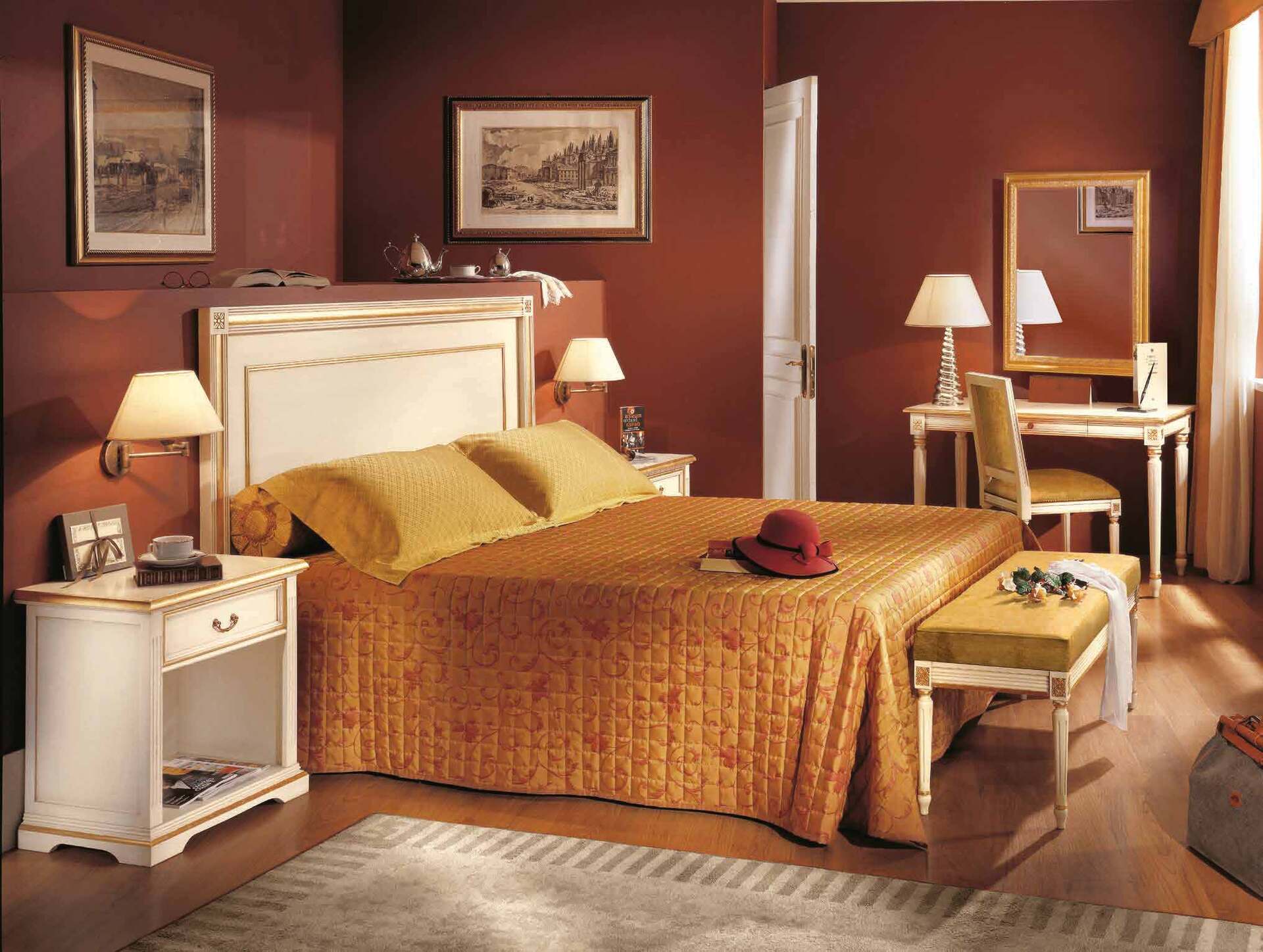 Купить Кровать (580/180N) Scappini в светлых тонах в магазине итальянской мебели Irice home