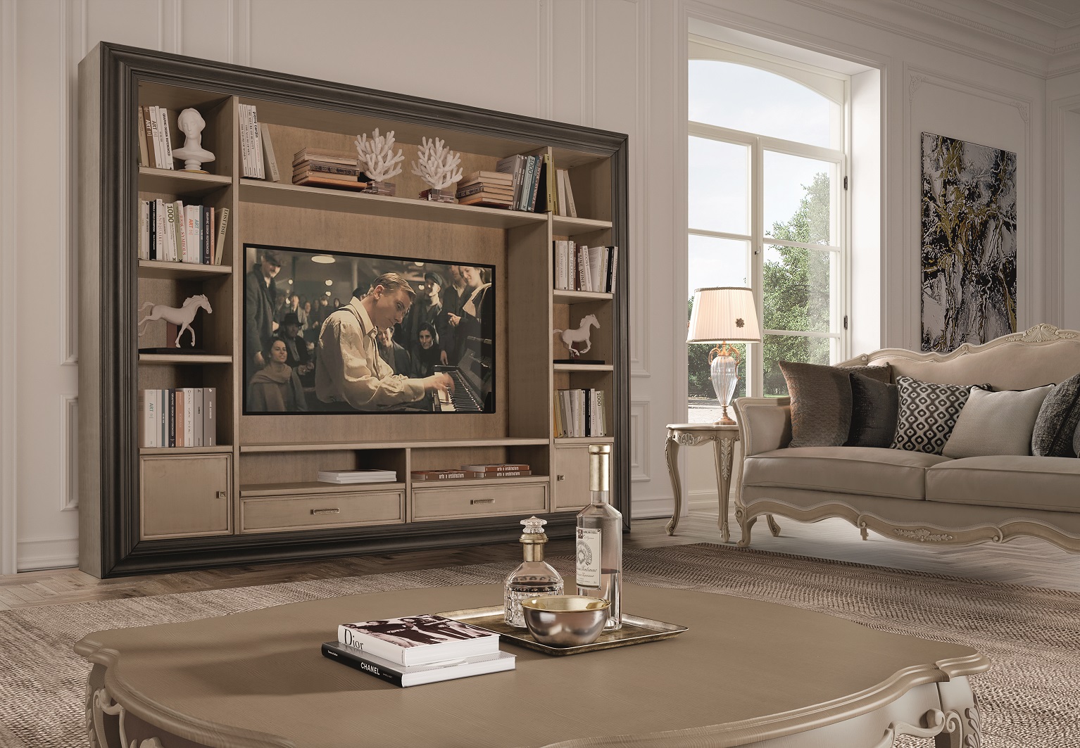 Купить Шкаф с секцией для ТВ (2920) Scappini в магазине итальянской мебели Irice home